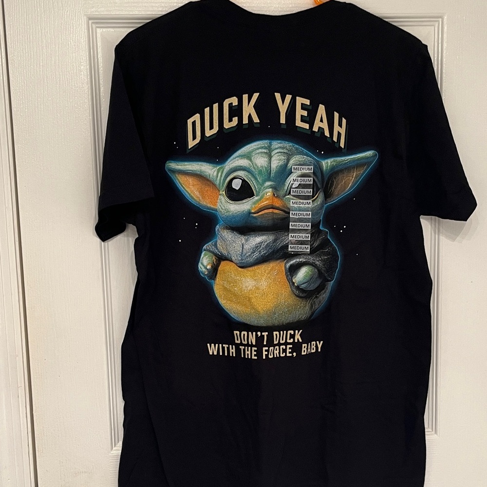 Gildan Black Tee with Grogu inspired graphic